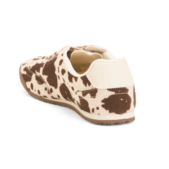 CUSHIONAIRE Brown Cow Techno Cow Print Sneakers